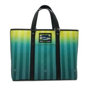 Louis Vuitton Weekend Tote Strap Boston Bag Damier Stripe Green